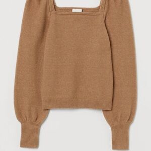 H&M Women's Cream Puff Sleeve Sweater